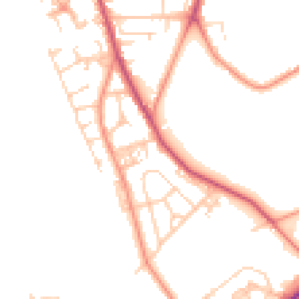 Daytime road noise heatmap for WF13 3PU