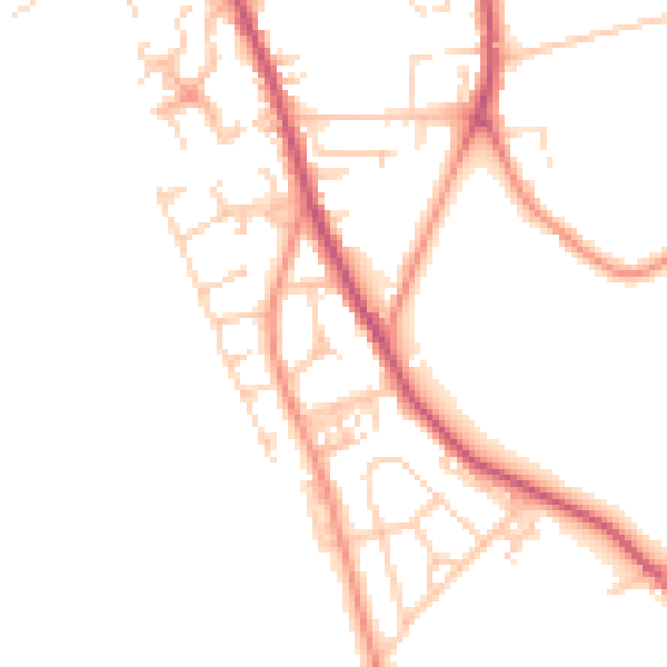 Daytime road noise heatmap for WF13 3PW