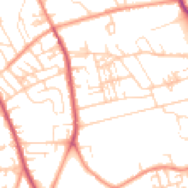 Daytime road noise heatmap for WF13 4NG