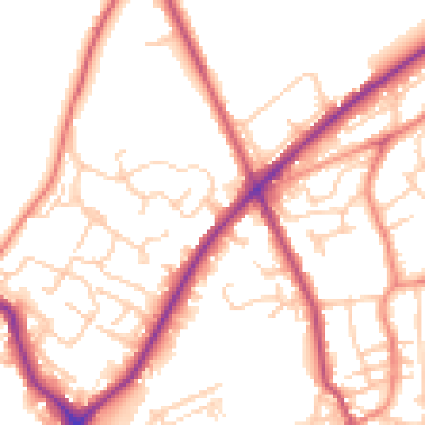 Daytime road noise heatmap for WF15 6AD