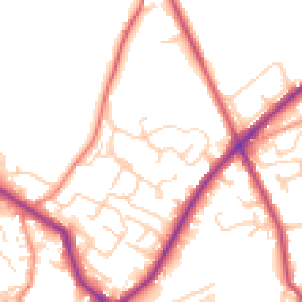 Daytime road noise heatmap for WF15 6AH