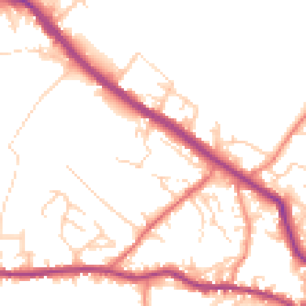 Daytime road noise heatmap for WF15 6AS