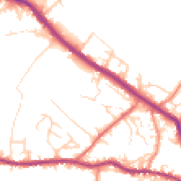 Daytime road noise heatmap for WF15 6AT