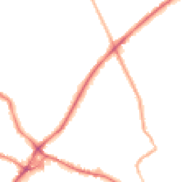 Night-time road noise heatmap for WF15 6AX