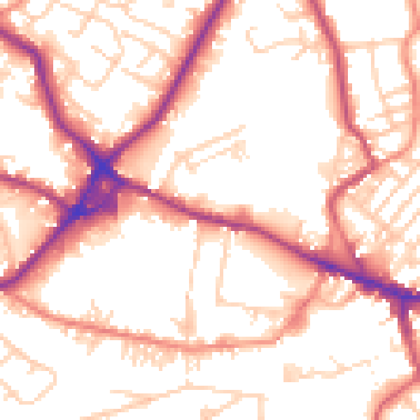 Daytime road noise heatmap for WF15 6AY