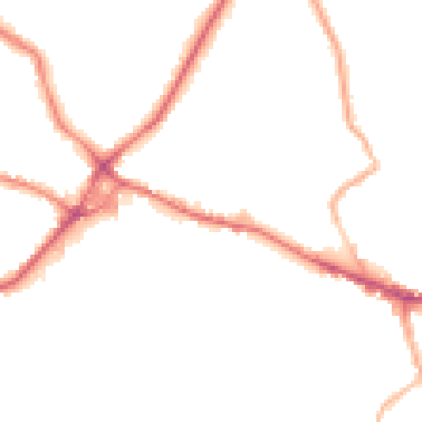 Night-time road noise heatmap for WF15 6AY