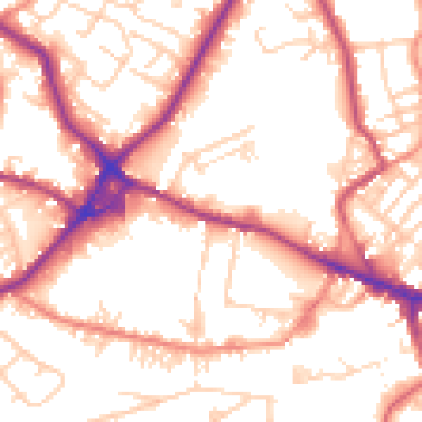 Daytime road noise heatmap for WF15 6BA