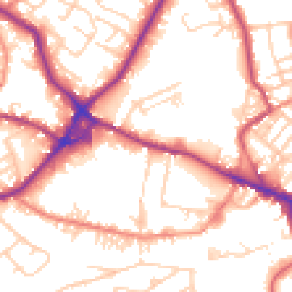 Daytime road noise heatmap for WF15 6BD