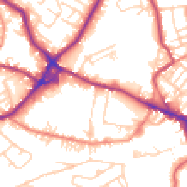 Daytime road noise heatmap for WF15 6BE