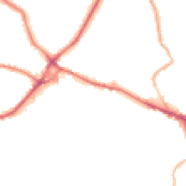 Night-time road noise heatmap for WF15 6BE