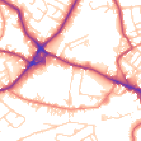 Daytime road noise heatmap for WF15 6BG