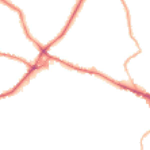 Night-time road noise heatmap for WF15 6BG