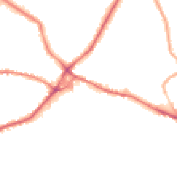 Night-time road noise heatmap for WF15 6BH