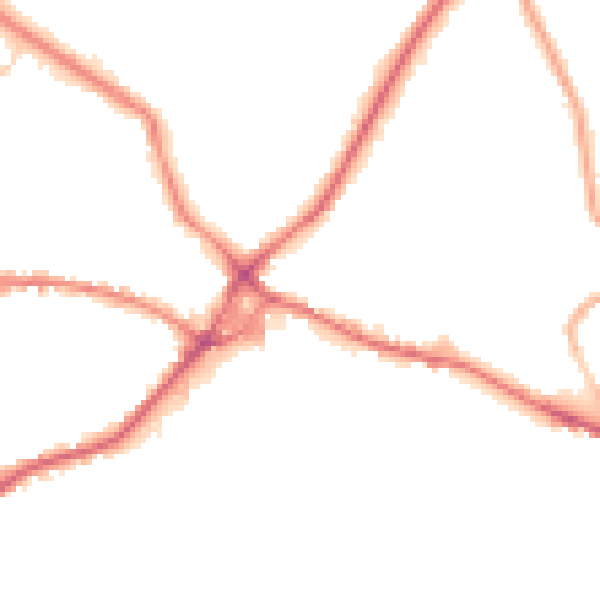 Night-time road noise heatmap for WF15 6BL