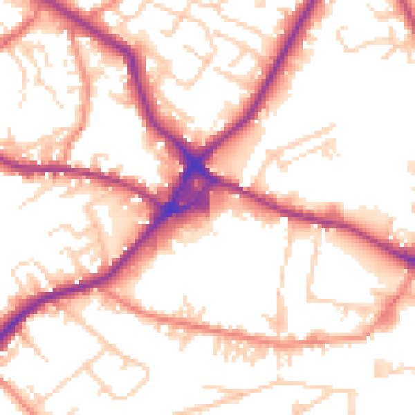 Daytime road noise heatmap for WF15 6BS