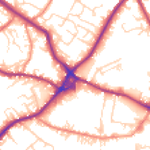 Daytime road noise heatmap for WF15 6BT