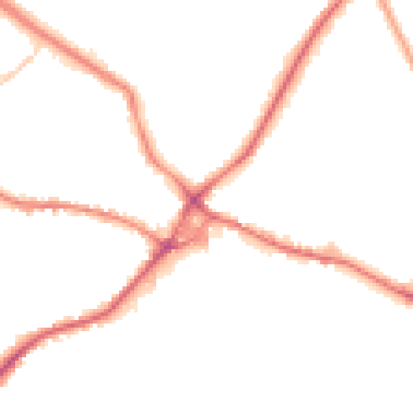 Night-time road noise heatmap for WF15 6BT