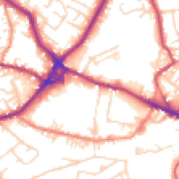 Daytime road noise heatmap for WF15 6BU
