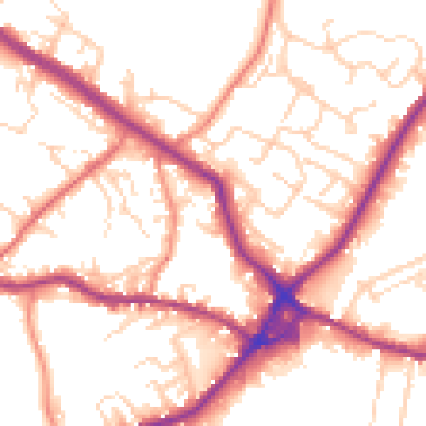 Daytime road noise heatmap for WF15 6BY