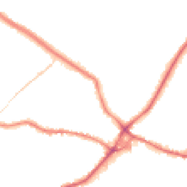 Night-time road noise heatmap for WF15 6BY