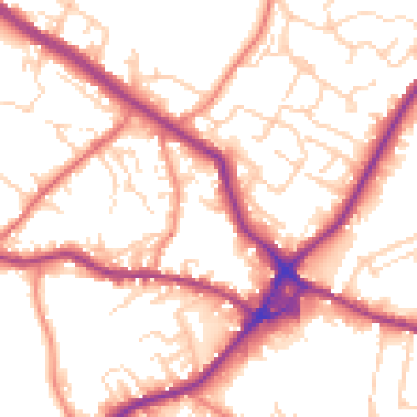 Daytime road noise heatmap for WF15 6BZ