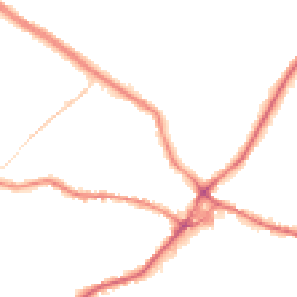 Night-time road noise heatmap for WF15 6BZ