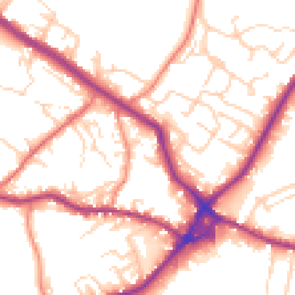 Daytime road noise heatmap for WF15 6DA