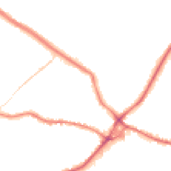 Night-time road noise heatmap for WF15 6DA