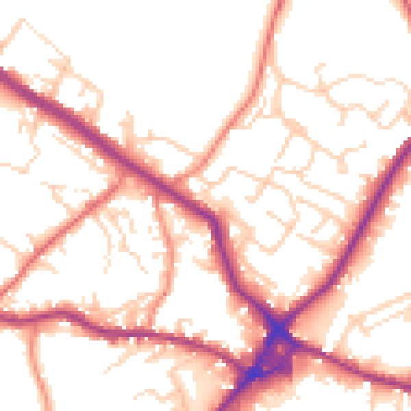 Daytime road noise heatmap for WF15 6DB
