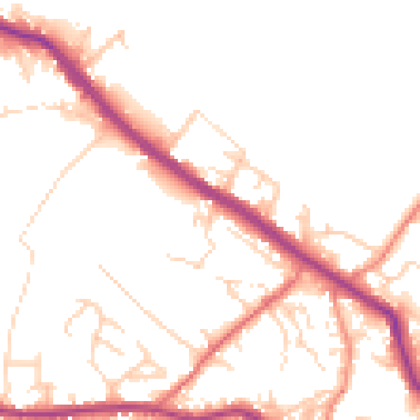 Daytime road noise heatmap for WF15 6DE