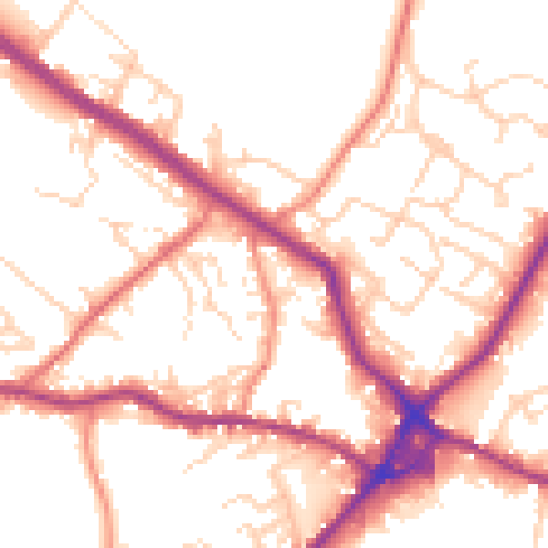 Daytime road noise heatmap for WF15 6DF