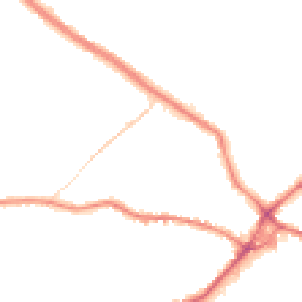 Night-time road noise heatmap for WF15 6DG
