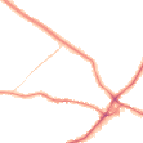 Night-time road noise heatmap for WF15 6DH