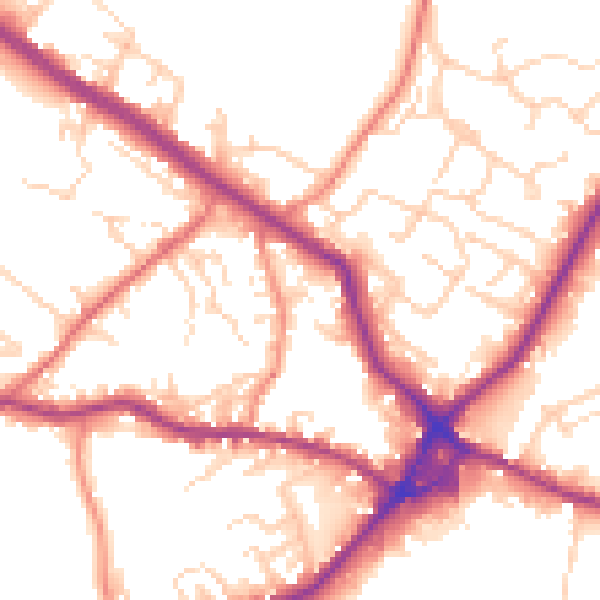 Daytime road noise heatmap for WF15 6DJ