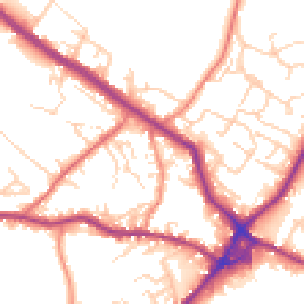 Daytime road noise heatmap for WF15 6DL