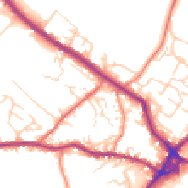 Daytime road noise heatmap for WF15 6DP