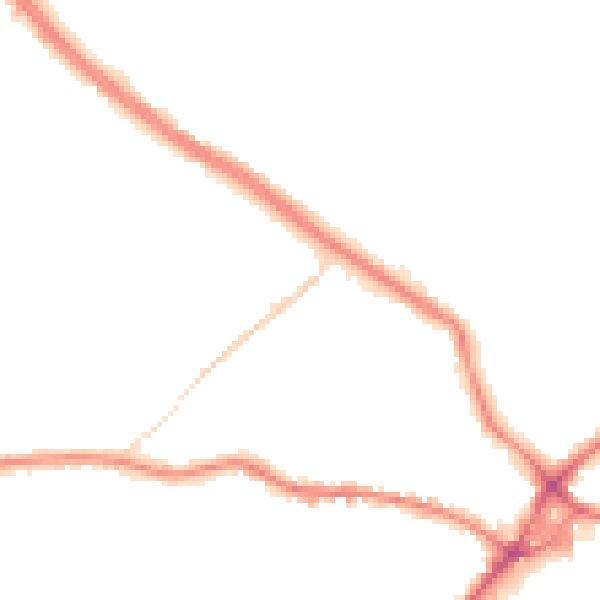 Night-time road noise heatmap for WF15 6DP