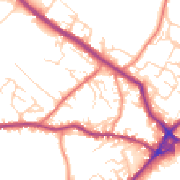 Daytime road noise heatmap for WF15 6DS