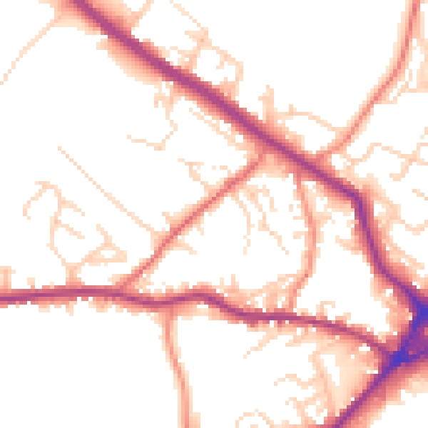 Daytime road noise heatmap for WF15 6DT