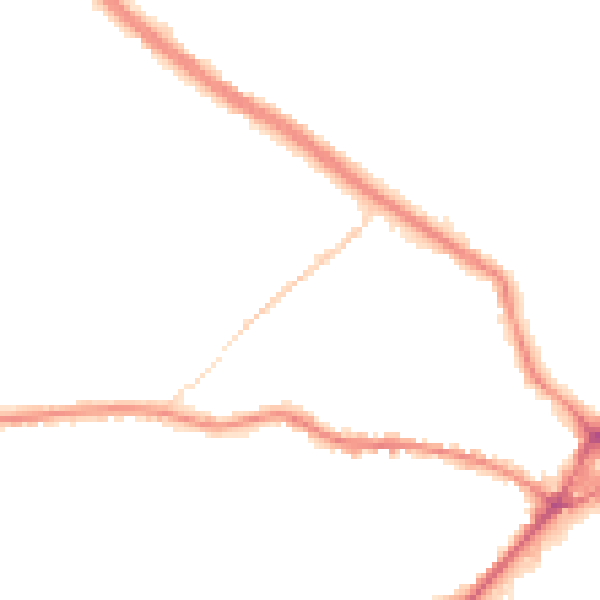 Night-time road noise heatmap for WF15 6DT
