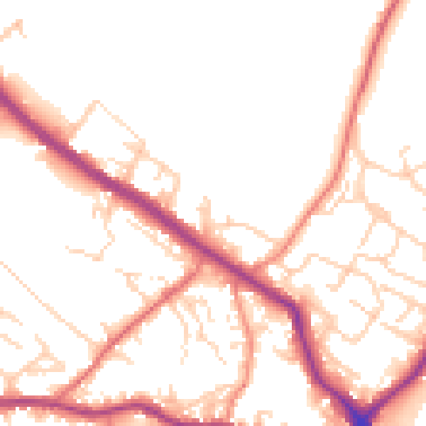 Daytime road noise heatmap for WF15 6EL