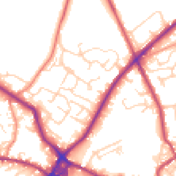 Daytime road noise heatmap for WF15 6HF