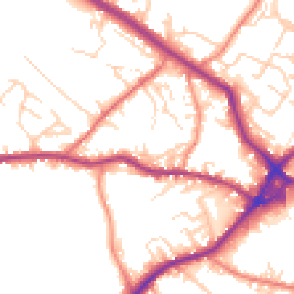 Daytime road noise heatmap for WF15 6LH