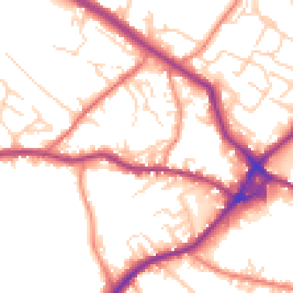 Daytime road noise heatmap for WF15 6LQ