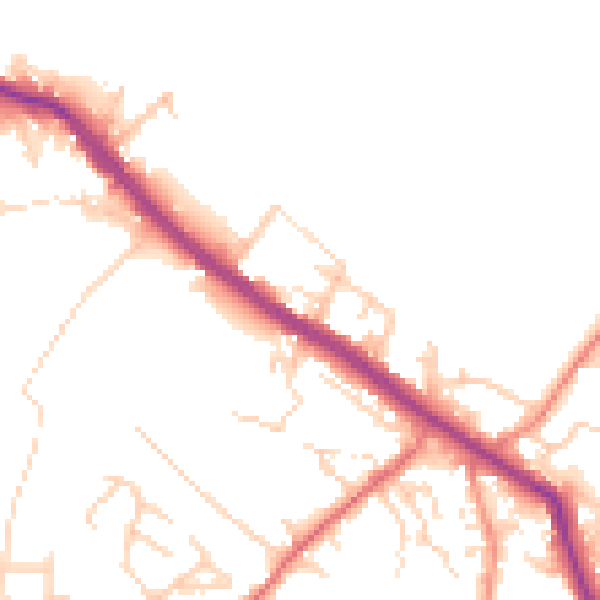 Daytime road noise heatmap for WF15 6LT