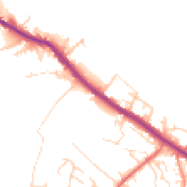 Daytime road noise heatmap for WF15 6LW