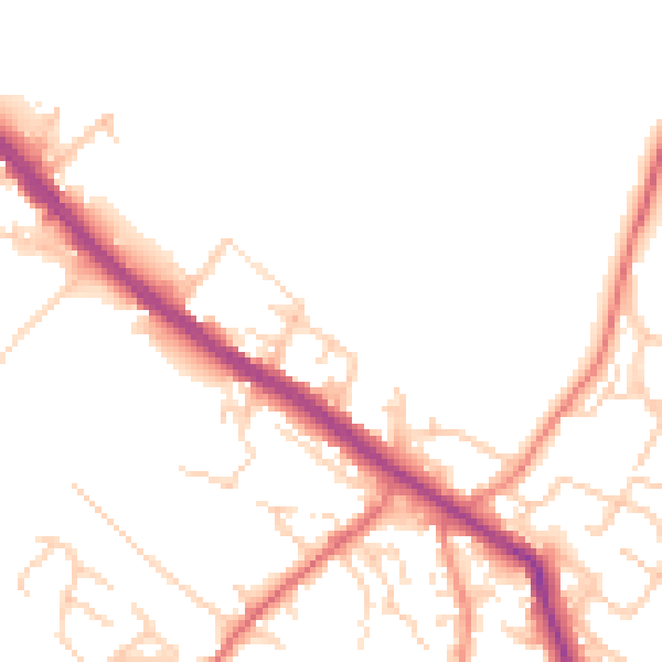 Daytime road noise heatmap for WF15 6LX
