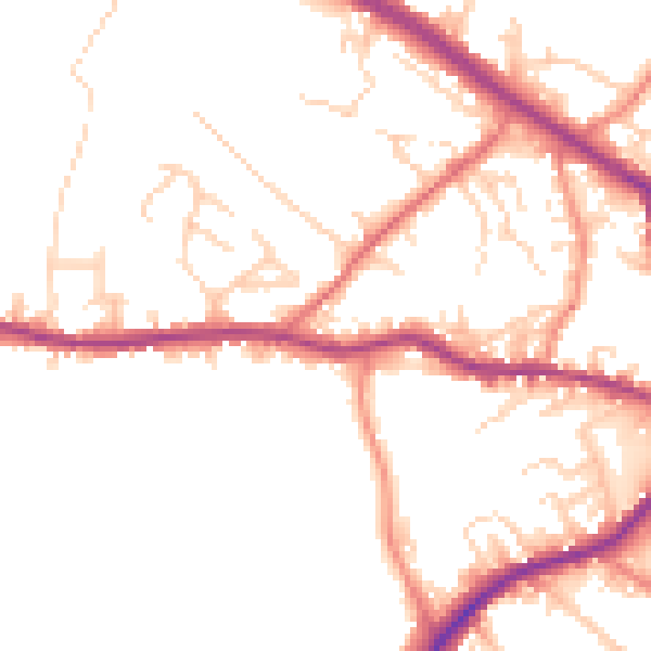 Daytime road noise heatmap for WF15 6PJ