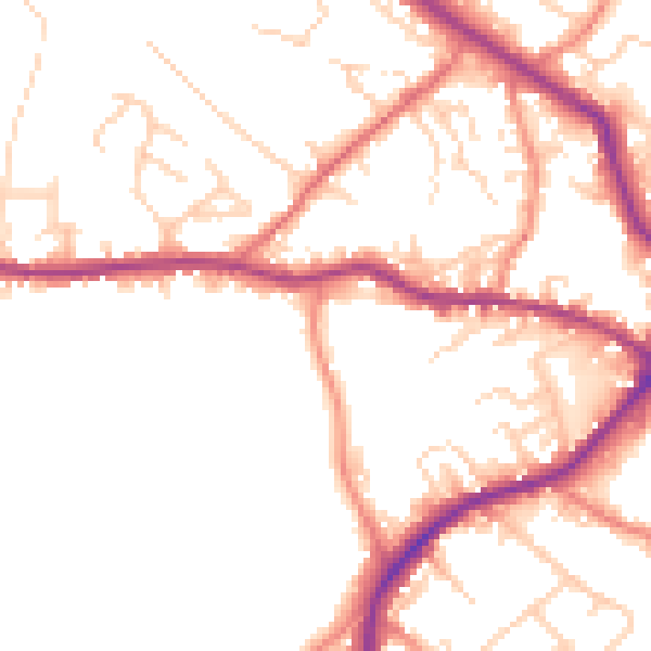 Daytime road noise heatmap for WF15 6PR