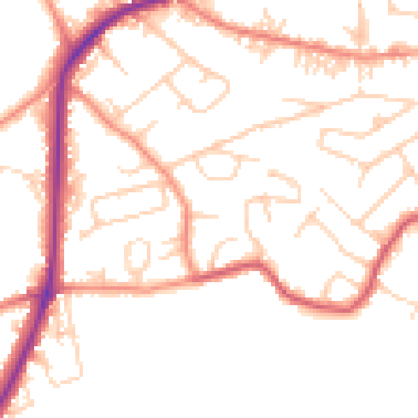 Daytime road noise heatmap for WF15 7AH
